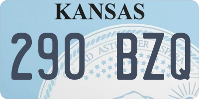 KS license plate 290BZQ