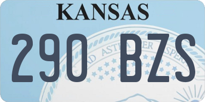 KS license plate 290BZS