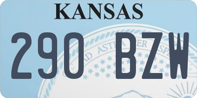 KS license plate 290BZW