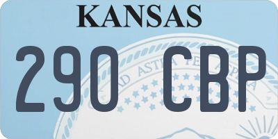 KS license plate 290CBP