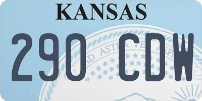 KS license plate 290CDW