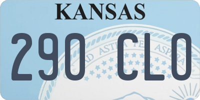 KS license plate 290CLO