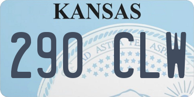 KS license plate 290CLW