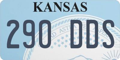 KS license plate 290DDS