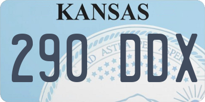 KS license plate 290DDX