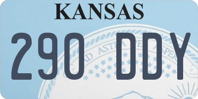KS license plate 290DDY