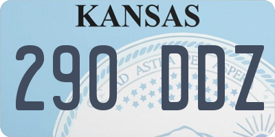 KS license plate 290DDZ