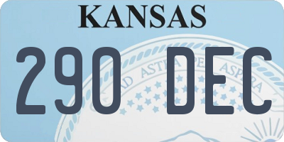 KS license plate 290DEC
