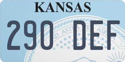 KS license plate 290DEF