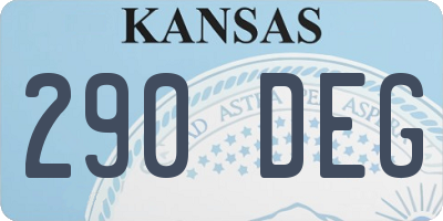 KS license plate 290DEG