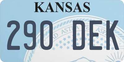 KS license plate 290DEK