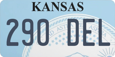 KS license plate 290DEL