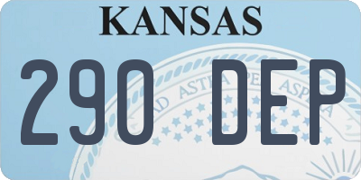 KS license plate 290DEP