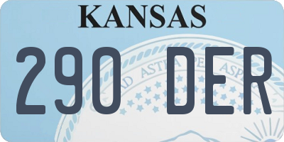 KS license plate 290DER