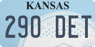KS license plate 290DET