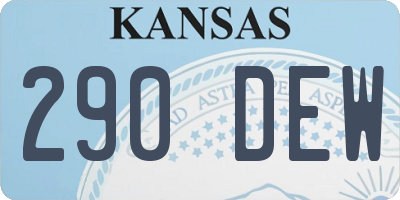 KS license plate 290DEW