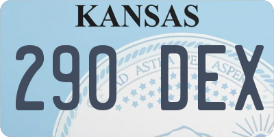KS license plate 290DEX