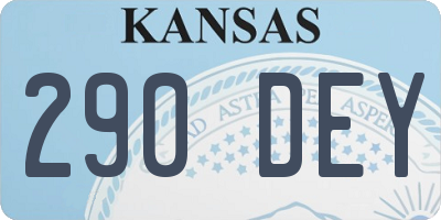 KS license plate 290DEY