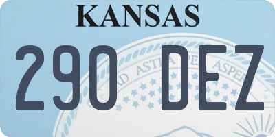 KS license plate 290DEZ