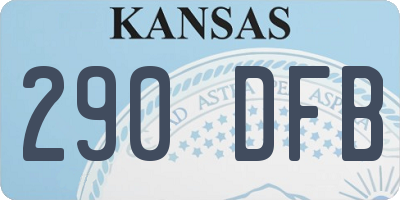 KS license plate 290DFB