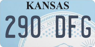 KS license plate 290DFG