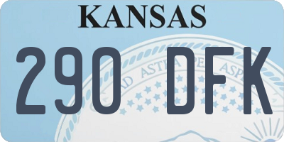 KS license plate 290DFK