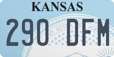 KS license plate 290DFM