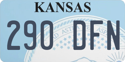 KS license plate 290DFN