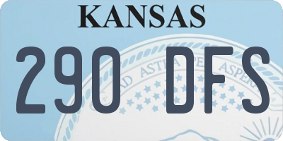 KS license plate 290DFS