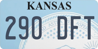 KS license plate 290DFT
