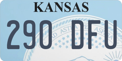 KS license plate 290DFU