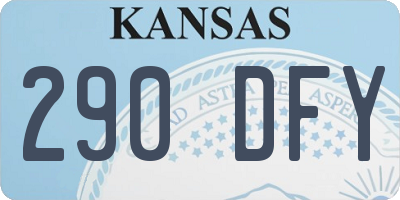 KS license plate 290DFY