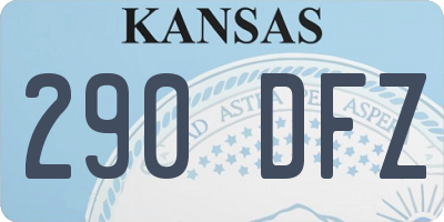KS license plate 290DFZ
