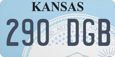 KS license plate 290DGB