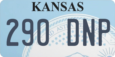 KS license plate 290DNP