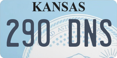KS license plate 290DNS