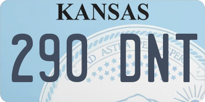 KS license plate 290DNT