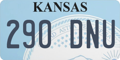 KS license plate 290DNU