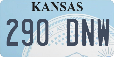KS license plate 290DNW