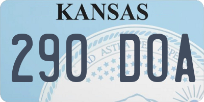 KS license plate 290DOA