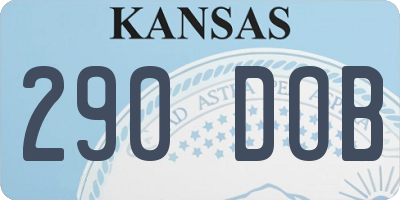 KS license plate 290DOB