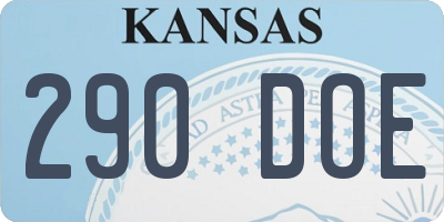 KS license plate 290DOE