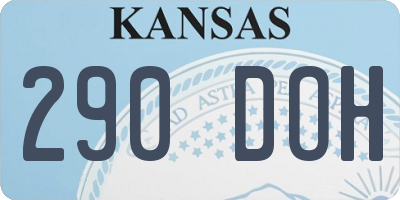 KS license plate 290DOH