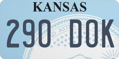 KS license plate 290DOK