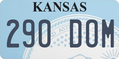 KS license plate 290DOM