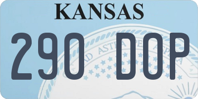 KS license plate 290DOP