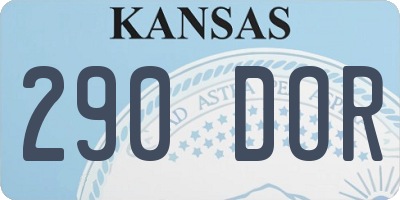 KS license plate 290DOR