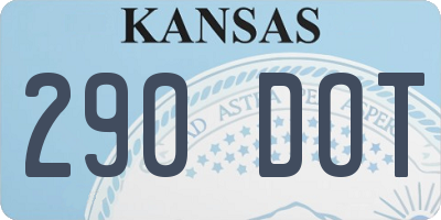 KS license plate 290DOT
