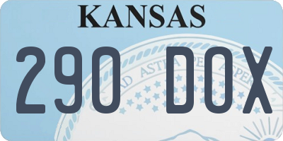 KS license plate 290DOX