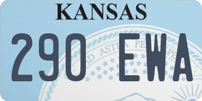 KS license plate 290EWA